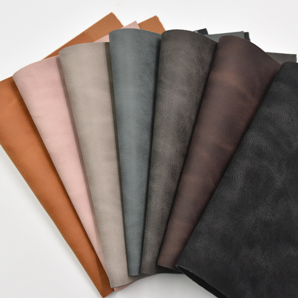 artificial pu leather yanbuck printing fabric for shoe bag