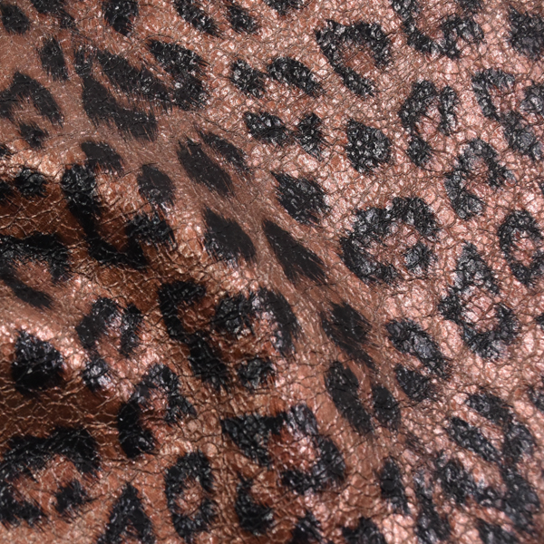 Foil PU leather Leopard print TC backing for shoe bag