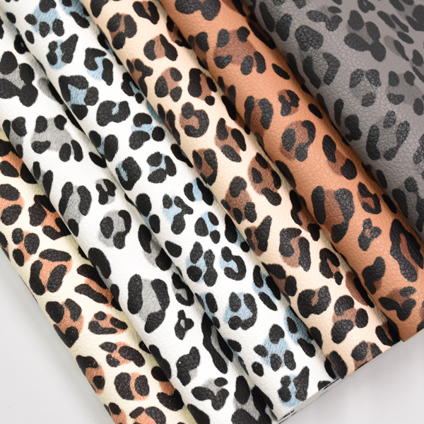 Aritificial pu leather fabric Leopard print for shoe bag