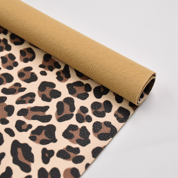 Aritificial pu leather fabric Leopard print for shoe bag