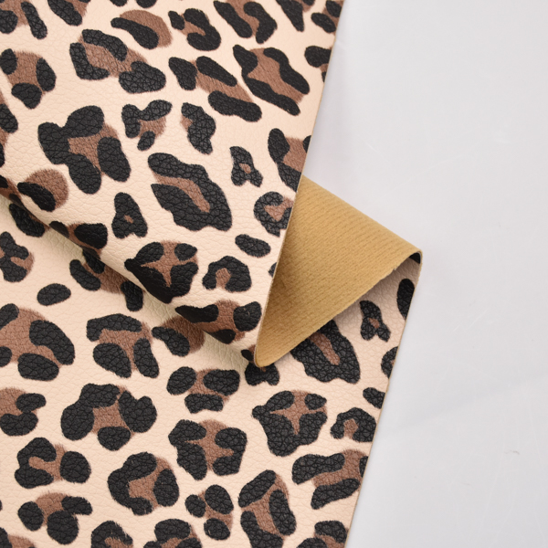 Aritificial pu leather fabric Leopard print for shoe bag