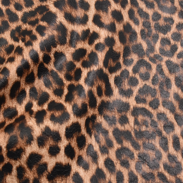 Aritificial pu leather Leopard print film fabric for shoe bag