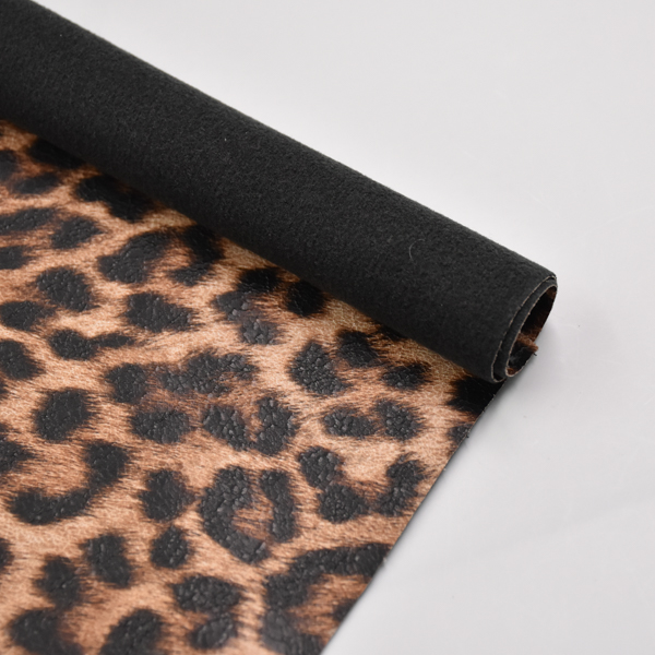 Aritificial pu leather Leopard print film fabric for shoe bag