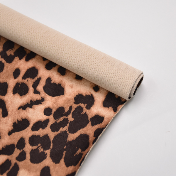 Suede fabric Leopard print fabric for Boots shoe and bag